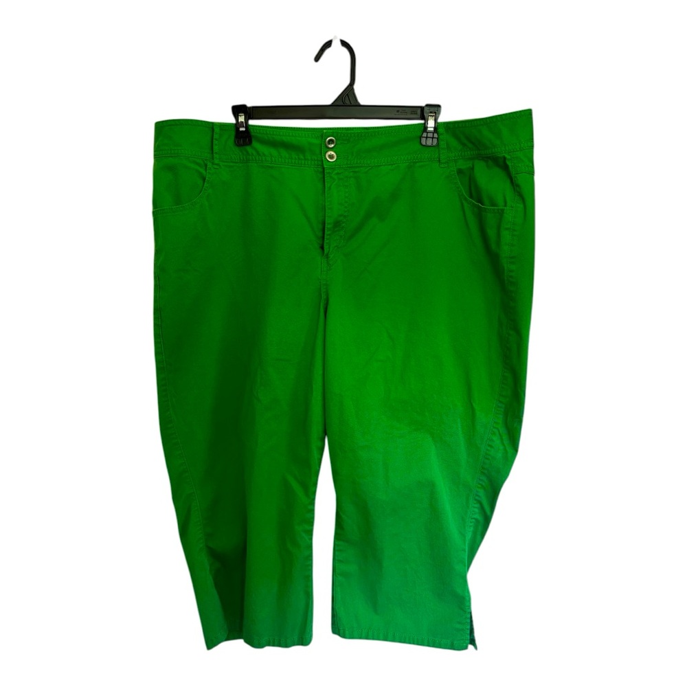 Lane Bryant Woman’s Plus Size 24 Green Cropped Capri Peddle Pusher Pants